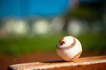 Dirty Baseball on Pitcher's Mound