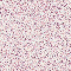Seamless background pattern. Various style circles in multiple colors. Soft pink, dusty rose, pale gray. Great vector illustration.