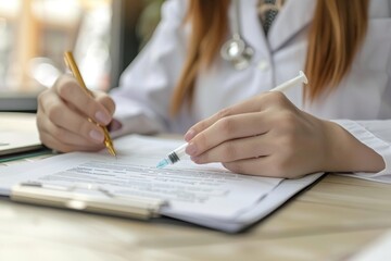 Fototapeta premium Enhancing Vaccination Strategies with Drug Delivery: Integrating Health Services with Medical Sterilization and Microbiology Innovations in Clinical Hygiene.