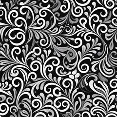 background pattern leaf seamless black illustration vector