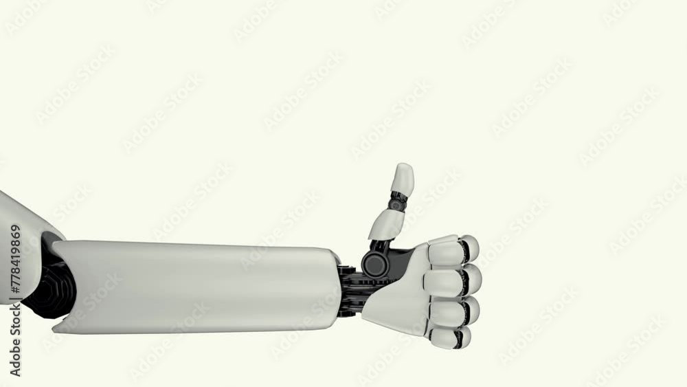 Aufkleber xai 3d rendering robot hand action on white and green background. concept of ai artificial intellige
