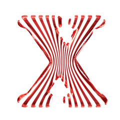 White symbol with red vertical ultra-thin straps. letter x