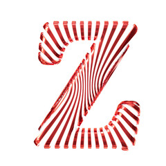 White symbol with red vertical ultra-thin straps. letter z
