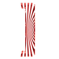 White symbol with red vertical ultra-thin straps