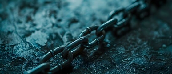 Resilient Steel Chain: Symbol of Unyielding Strength. Concept Strength, Steel Chain, Resilience, Unyielding, Symbol