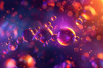 background with glowing lights molecul