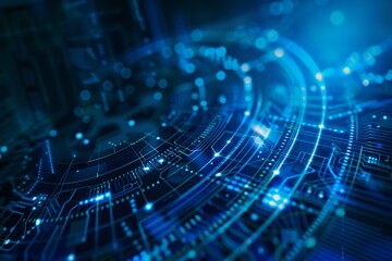 Obraz premium Abstract background showcasing IT technology, illustrating complexity and innovation.