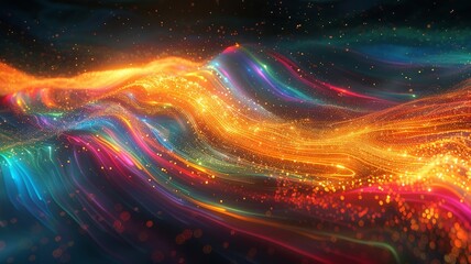 Obraz premium Bright colored data streams creating a modern art tapestry