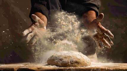 Hands Preparing Artisanal Dough