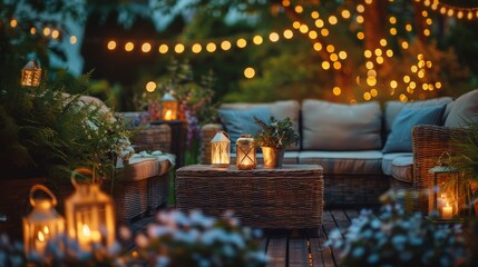 Two Lanterns on Wooden Table