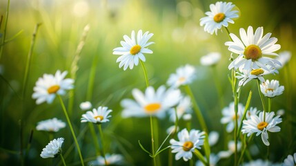 Chamomile field close-up