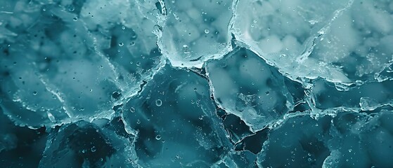 Fractured Ice Symphony: Winter's Minimalist Art. Concept Winter Photography, Ice Sculptures, Abstract Art, Minimalist Aesthetics - obrazy, fototapety, plakaty