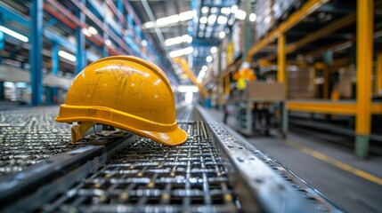 Hard Hat on Warehouse Floor