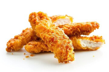 Crispy Baked Chicken Strip with Delicious Coating. Perfect Appetiser Choice