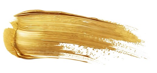 a gold paint stroke on a white background