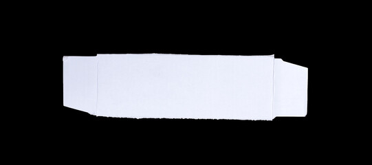 white paper ripped message torn, isolated on black