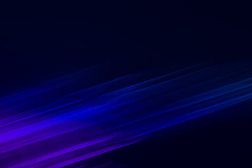 abstract black background with blue neon light lines and copy space