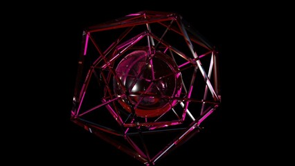 Red glass structure. Computer generated 3d render