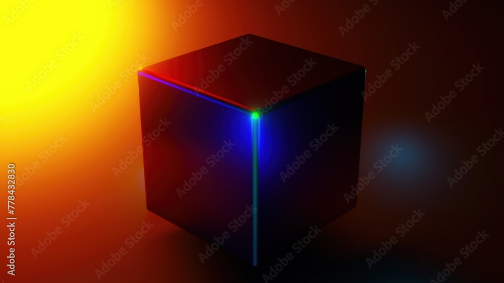 Aufkleber rainbow light element. computer generated 3d render