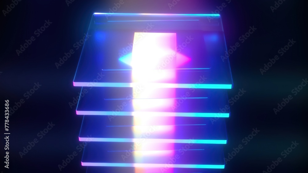 Aufkleber glass squares composition. computer generated 3d render