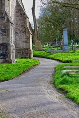 path in the cemetery in Heysham