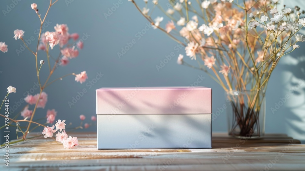 Poster soft gradient split with minimal gift box