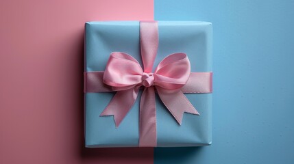 Elegant Pastel Gradient with Minimalistic Gift Box and Satin Ribbon.