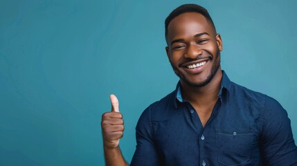 Man Giving a Thumbs Up - obrazy, fototapety, plakaty
