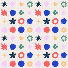 Geometric shapes background seamless pattern vector 