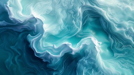 Obraz premium Softly Flowing River - Abstract Form - Pastel Blues and Greens