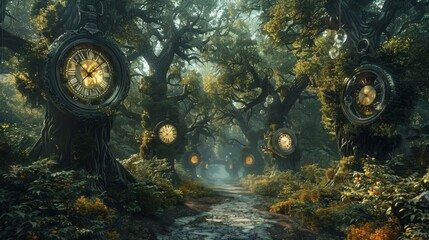 Enchanted Forest: Timeless Beauty and Magical Time Management.