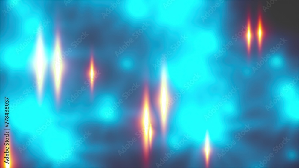 Aufkleber defocus lights with beams. computer generated 3d render