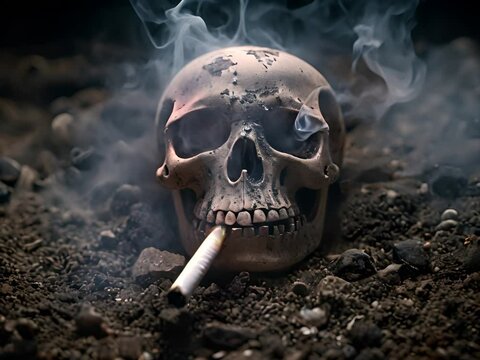 Macro image of the results of cigarettes.