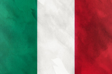 Italy, italian flag on textured background