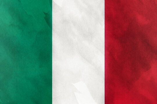 Italy, italian flag on textured background - Powered by Adobe