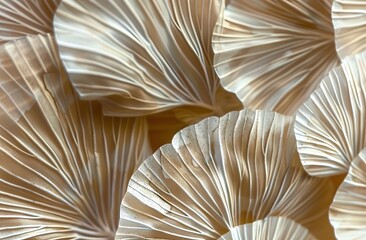 Beige Aesthetic Dried Leaves Delicate Background. Soft Wallpaper Texture of Transparent Macro Paper Leaves.