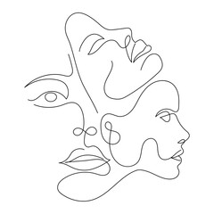 Abstract One Line Face