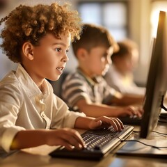 children using computer
