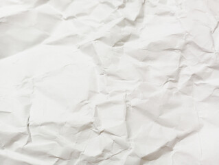 white crumpled paper texture background.