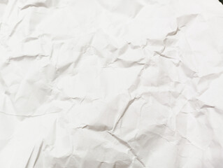 white crumpled paper texture background.