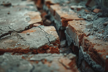 Background of old and cracked brick wall