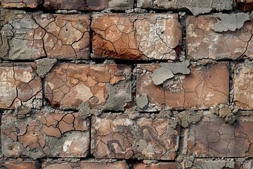 Background of old and cracked brick wall