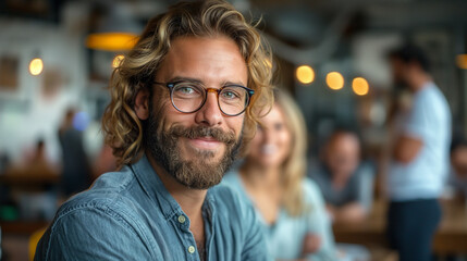 Fototapeta premium portrait of a man in a restaurant