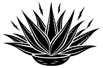 lightning-aloe-vera-png-isolated-on-white-background vector illustration
