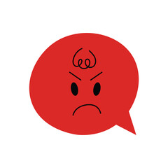 Speech bubble abstract comic faces with various Emotions. Crayon drawing style. Different colorful characters. Cartoon style. Flat design. Hand drawn trendy Vector illustration isolated on background