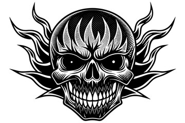   realistic-carbon-fiber-fiery-skull--3d-effect &skull-wrapped-in-swirling-green-acid-particles  vector illustration
