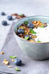 Granola with blueberries