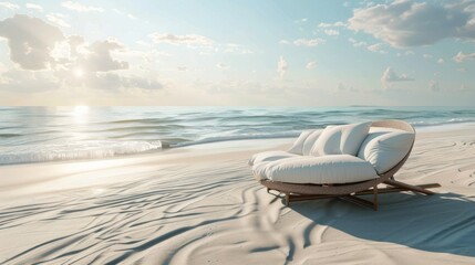 Obraz premium A sandy beach bed for a relaxing vacation.
