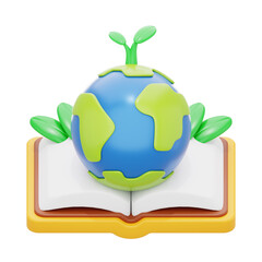 PNG 3D Ecology icon isolated on a white background