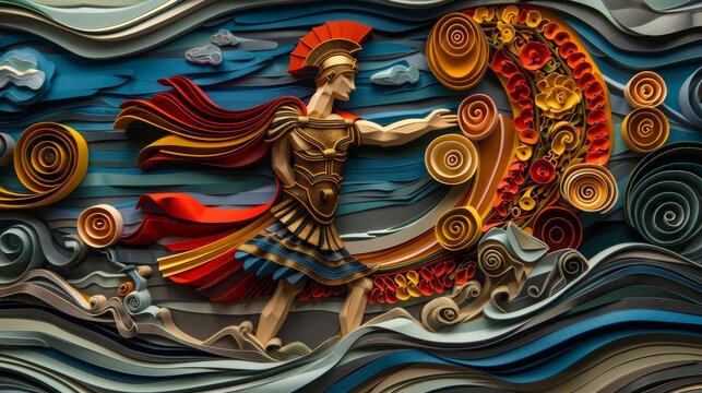 Mythical Quilling: Greek Gods and Legends in Intricate Artwork.